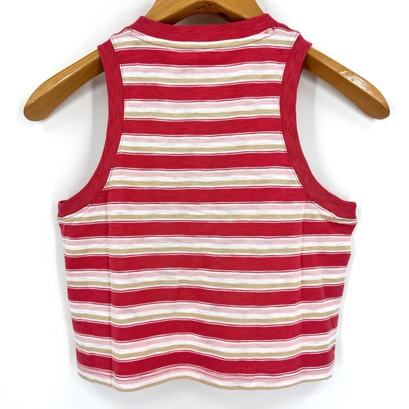 GAP Teen NWT Red, Pink, Tan, and White Striped Organic Cotton Tank Top, 10 - Picture 6 of 13